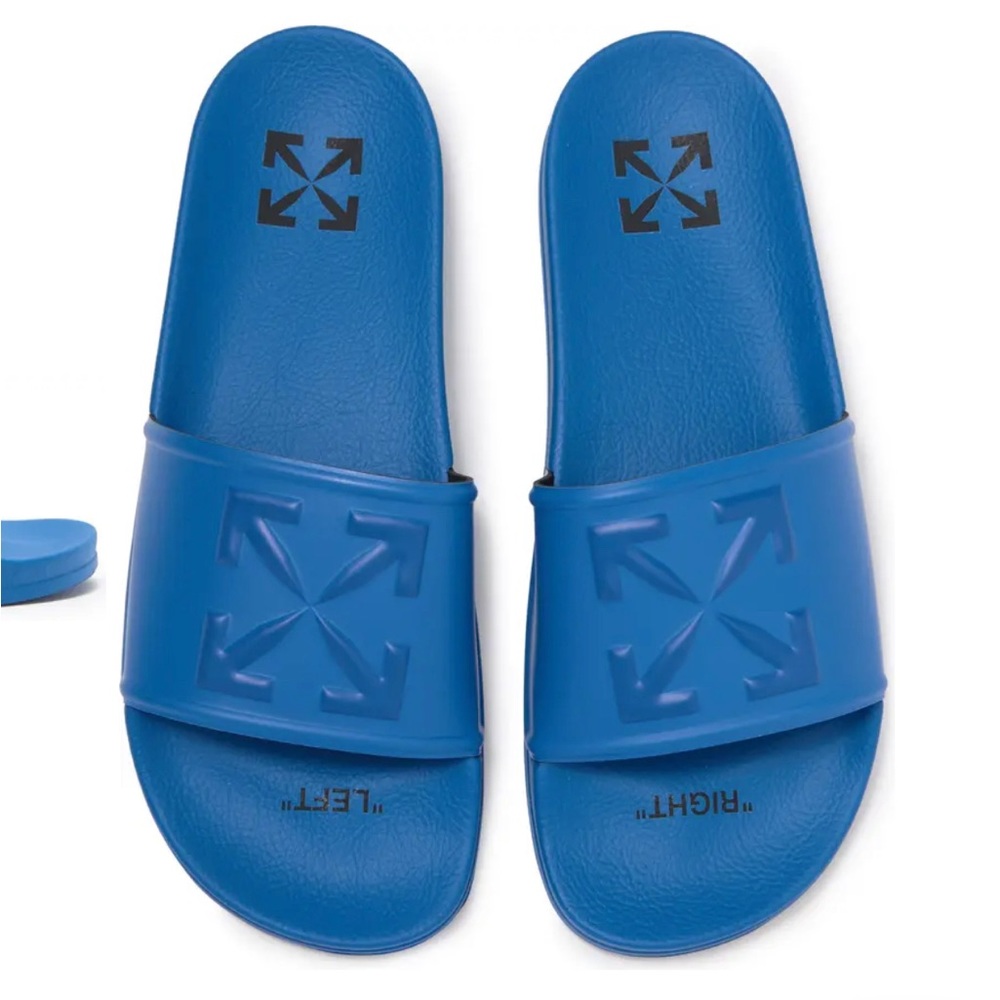 *NWOT* Off-White Blue Pool Slides